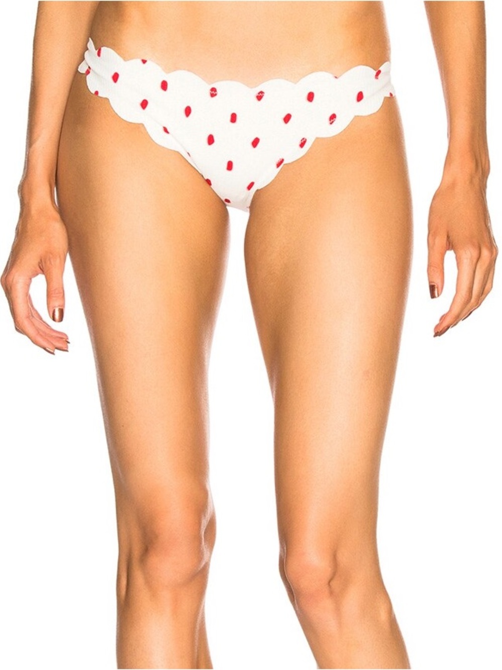 NWOT MARYSIA Antibes Bikini Bottoms in White/Red/Peony